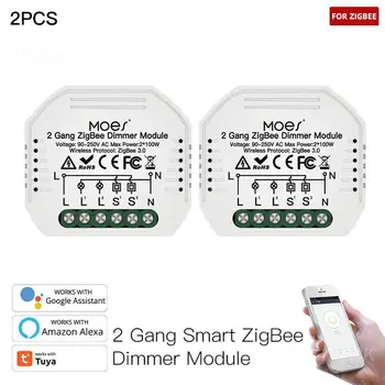 Smart Dimmer Modul Mini Stikalo 2 Banda Stikalo Čas Smartlife/Tuya APLIKACIJO Glasovni Daljinski upravljalnik Z Alexa Doma