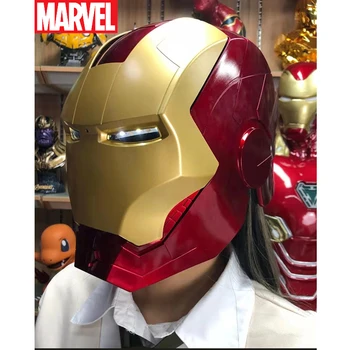 New Vroče Igrače Marvel Avengers, Iron Man, Čelada Cosplay 1:1 Svetlobe Led Ironman Maska Pvc Akcijska Figura, Igrače, Otrok, Odraslih Darilo